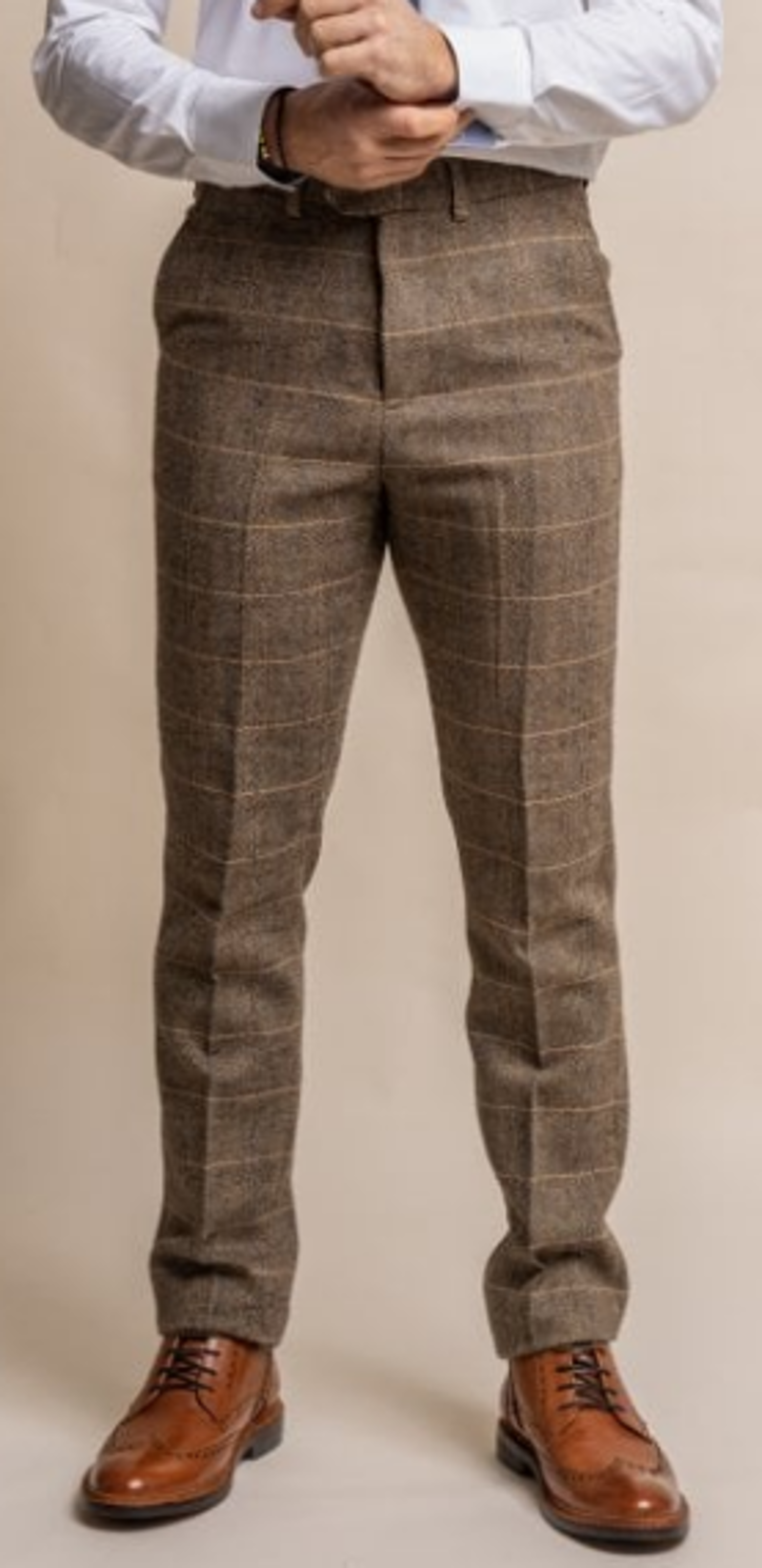 Cavani Albert Brown Tweed Look Slim Fit Jacket-4